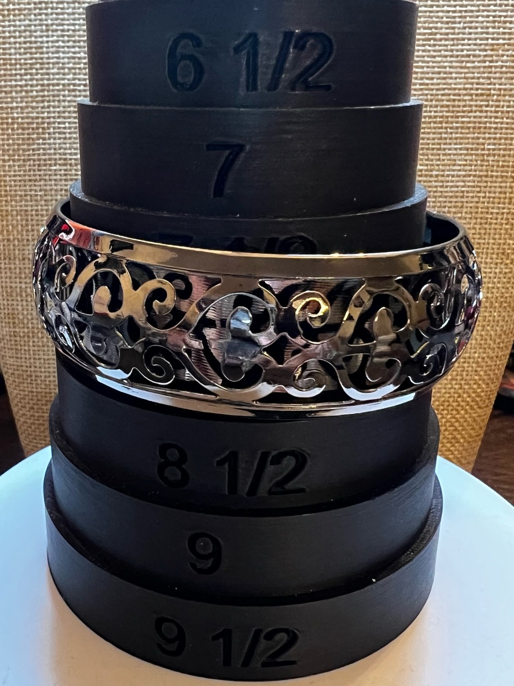 Silver Filigree Metal Bangle Bracelet